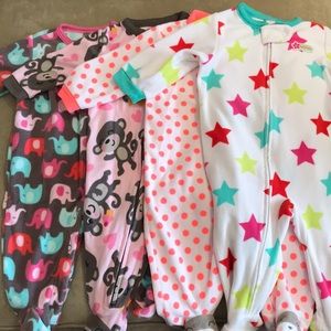Set of 4 Carters fleece sleepers